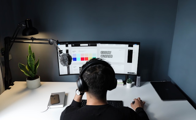 Freelancer working online